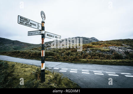 Traditionelle englische Schild im Lake District Wastwater Stockfoto