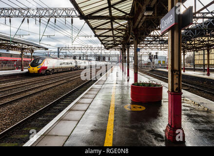 Bahnhof in Cheshire Crewe Stockfoto