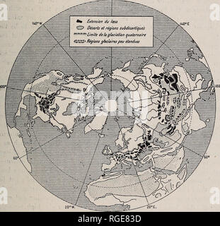 . Bulletin der geologischen Gesellschaft von Amerika. Geologie. Ursachen DER GLAZIALEN FEKIOD 575 würde entsprechen genau mit Penck Fazit. Die Temperatur fallen würde, weil das Abwandern der die Wärme der unteren Atmosphäre. Dies wäre an sich neigen, Niederschlag etwas zu verringern. Eine leichte Zunahme der Sturmaktivität notwendig wäre, um diese auszugleichen. So, und wenn die Alpen hatten etwas mehr sturmaktivität als jetzt, aber war umgeben. Abbildung 20. - Die Verteilung von Löss. Seine Beziehung zu Quartären Qlaciation und jjrescnt Wüsten und subarid Regionen. (Nach De Marton) (Reproduziert f Stockfoto