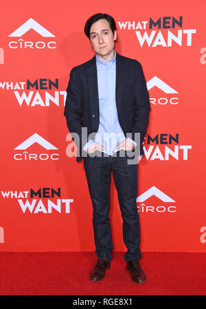 Westwood, CA, USA. 28 Jan, 2019. 28. Januar 2019 - Westwood, Kalifornien - Josh Brener. "Was Männer wollen" Los Angeles Premiere statt im Regency Dorf Theater Photo Credit: Birdie Thompson/AdMedia Credit: ZUMA Press, Inc./Alamy leben Nachrichten Stockfoto