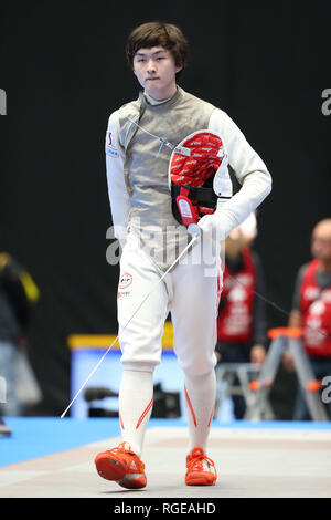 Minato City Sports Center, Tokyo, Japan. 26 Jan, 2019. Julian Gottschalk (JPN), 26. Januar 2019 - Fechten: FIE Fechten Wm Prinz Takamado Trophy Tokio 2019 Herren Florett Einzel Wettbewerb auf Minato City Sports Center, Tokyo, Japan. Credit: YUTAKA/LBA SPORT/Alamy leben Nachrichten Stockfoto