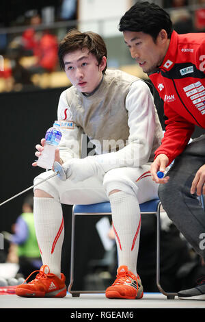 Minato City Sports Center, Tokyo, Japan. 26 Jan, 2019. Julian Gottschalk (JPN), 26. Januar 2019 - Fechten: FIE Fechten Wm Prinz Takamado Trophy Tokio 2019 Herren Florett Einzel Wettbewerb auf Minato City Sports Center, Tokyo, Japan. Credit: YUTAKA/LBA SPORT/Alamy leben Nachrichten Stockfoto