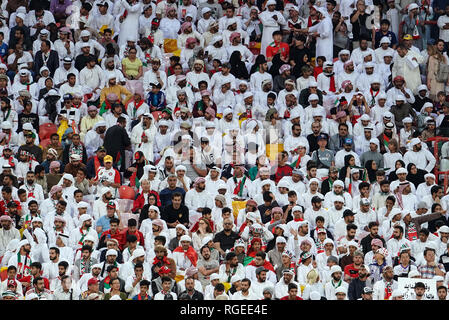 Abu Dhabi, VAE. Januar 29, 2019: Während Qatar v VAE an der Abu Dhabi in Abu Dhabi, Vereinigte Arabische Emirate, AFC Asian Cup, asiatische Fußball-Meisterschaft. Ulrik Pedersen/CSM. Credit: Cal Sport Media/Alamy leben Nachrichten Stockfoto