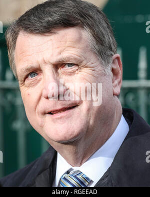 Westminster, London, UK, 29. Januar 2019. Gerard Batten, Führer der UK Independence Party (UKIP) in Westminster heute. Credit: Imageplotter Nachrichten und Sport/Alamy leben Nachrichten Stockfoto