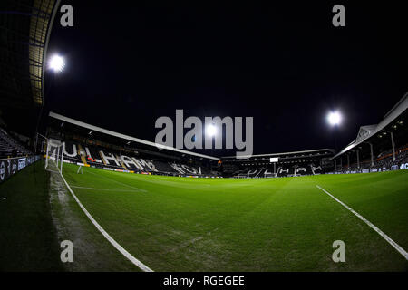 Das Craven Cottage, London, UK. 29 Jan, 2019. EPL Premier League Football, Fulham versus Brighton und Hove Albion; Allgemeine Ansicht von innen das Craven Cottage vor Kick off Credit: Aktion plus Sport/Alamy leben Nachrichten Stockfoto