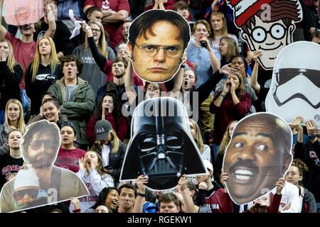 Columbia, SC, USA. 22 Jan, 2019. Die Schüler arbeiten hart Auburn Tiger in der NCAA Basketball matchup im Colonial Life Arena in Columbia, SC zu schütteln. (Scott Kinser/Cal Sport Media) Credit: Csm/Alamy leben Nachrichten Stockfoto