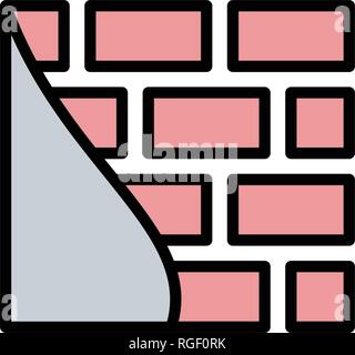 Brick Wall Vektor Icon Zeichen Symbol Vektor Illustration für den privaten und gewerblichen Gebrauch... Reinigen Sie trendige Symbol... Stock Vektor