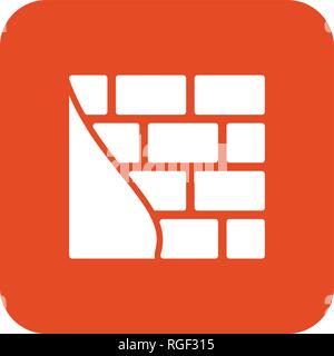 Brick Wall Vektor Icon Zeichen Symbol Vektor Illustration für den privaten und gewerblichen Gebrauch... Reinigen Sie trendige Symbol... Stock Vektor