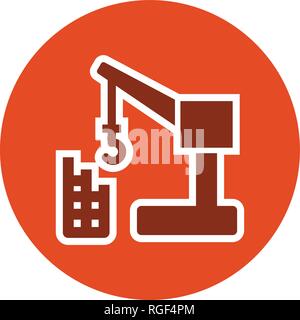 Baukran Zeichen Symbol Vektor Illustration für den privaten und gewerblichen Gebrauch... Reinigen Sie trendige Symbol... Stock Vektor