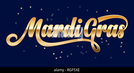 Golden text Mardi Gras Stock Vektor