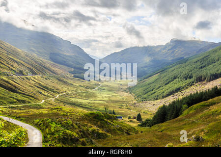 Blick hinunter Glen Croe Ardgratan Schottland Stockfoto