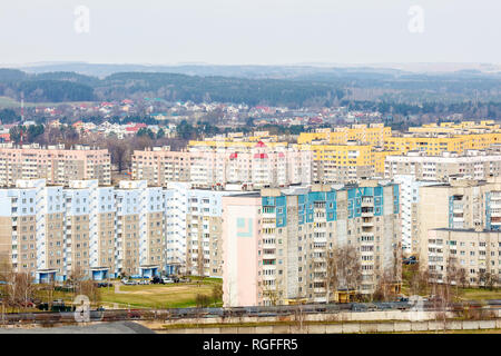 Panorama einer Wohnviertel von einer großen Stadt aus der Vogelperspektive Stockfoto