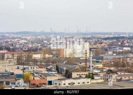 Panorama einer Wohnviertel von einer großen Stadt aus der Vogelperspektive Stockfoto