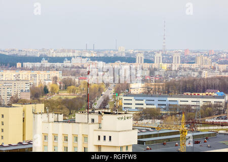 Panorama einer Wohnviertel von einer großen Stadt aus der Vogelperspektive Stockfoto