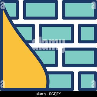 Brick Wall Vektor Icon Zeichen Symbol Vektor Illustration für den privaten und gewerblichen Gebrauch... Reinigen Sie trendige Symbol... Stock Vektor