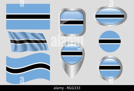 Flagge von Botswana Stock Vektor