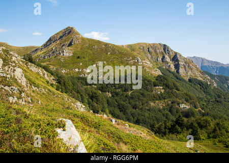 Landschaft der Abetone Berge im Sommer, Pistoia, Toskana, Italien Stockfoto