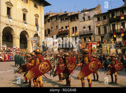 Piazza Grande (Piazza vasari), Giostra del Saracino, Arezzo, Toskana (Toscana), Italien Stockfoto