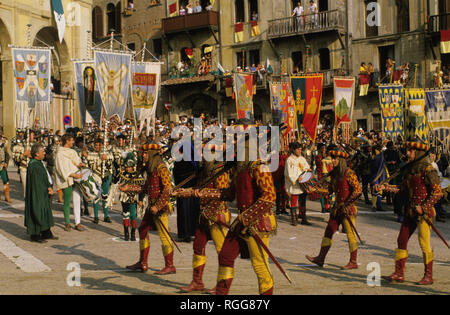 Piazza Grande (Piazza vasari), Giostra del Saracino, Arezzo, Toskana (Toscana), Italien Stockfoto