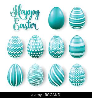 Ostern Eier gefärbt. Frühling im April. Geschenk. Saisonale Feier. Ostereiersuche Sonntag. Stock Vektor