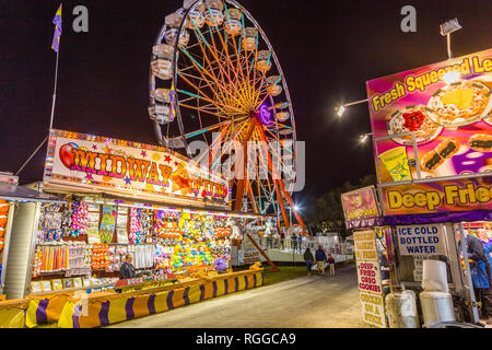 Nacht am Manatee County Fair am Manatee County Fairgrounds in Palmetto Florida Stockfoto