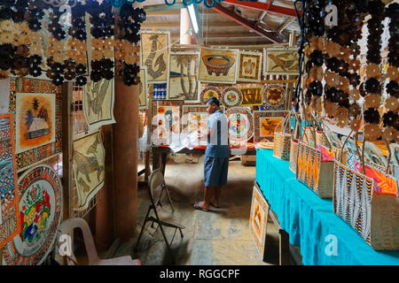 Nuku Alofa Kunsthandwerkermarkt, Tonga. Stockfoto