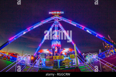 Nacht am Manatee County Fair am Manatee County Fairgrounds in Palmetto Florida Stockfoto