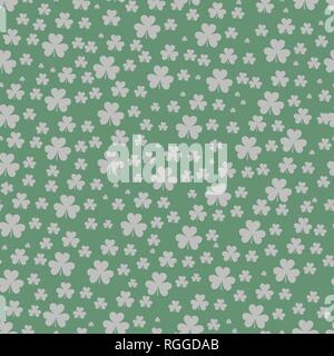 Grünen Klee Blätter Mosaik Textur auf dunklem Hintergrund. Happy St. Patrick s Day shamrock Tapete. Nahtlose Muster. Abstrakte geometrische Form Stock Vektor