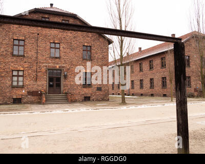 Galgen, Konzentrations- und Vernichtungslager Auschwitz, Oswiecim, Polen Stockfoto