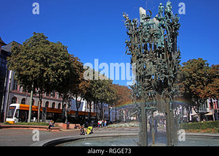 Karneval Brunnen, Fastnachtsbrunnen, Landeshauptstadt, Schillerpl., 55131 Mainz, Deutschland, Europa Stockfoto