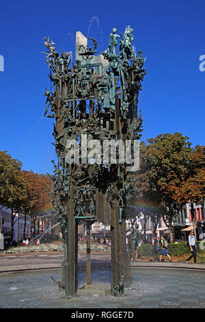 Karneval Brunnen, Fastnachtsbrunnen, Landeshauptstadt, Schillerpl., 55131 Mainz, Deutschland, Europa Stockfoto