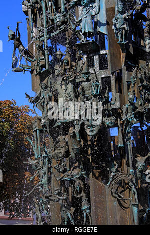 Karneval Brunnen, Fastnachtsbrunnen, Landeshauptstadt, Schillerpl., 55131 Mainz, Deutschland, Europa Stockfoto