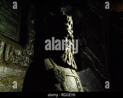 Die Statue von König Kasimir III. der Große, Wieliczka Salzbergwerk Wieliczka, Polen Stockfoto