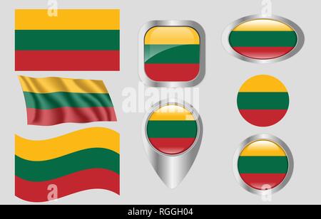 Flagge von Litauen Stock Vektor