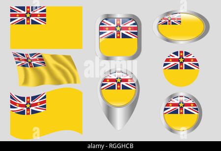 Flagge von Niue Stock Vektor