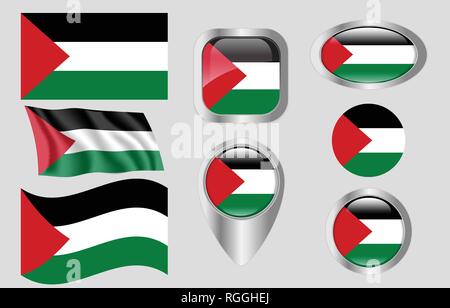 Flagge von Palästina Stock Vektor