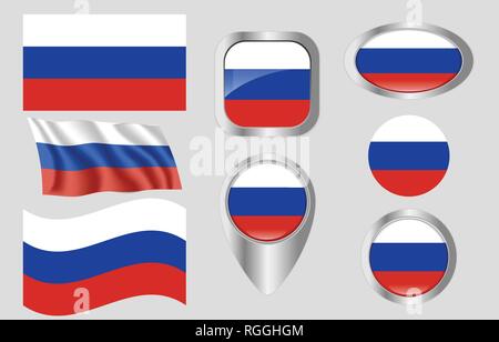 Flagge von Russland Stock Vektor