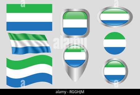 Flagge von Sierra Leone Stock Vektor