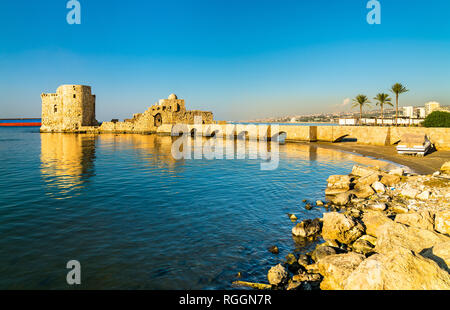 Sidon Meer Schloss im Libanon Stockfoto