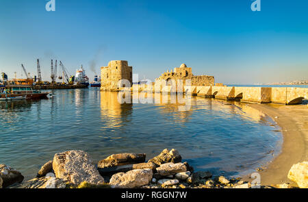 Sidon Meer Schloss im Libanon Stockfoto