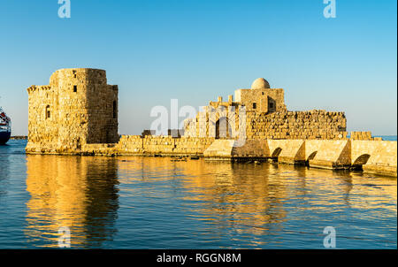 Sidon Meer Schloss im Libanon Stockfoto