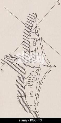 . Bulletin der geologischen Gesellschaft von Amerika. Geologie. 420 F. S. GULLIVERâCUSPATE GLETSCHERVORFELDER. Wenn es nicht für den Fluss gab es würde keine Spitze hier sein, denn es gibt keine hervorstehenden Punkt in der okUancI Wirbel in die Ströme zu verursachen. Die Evi-Vertrauen aus der Drehung der Mund der kleinen Bäche sowohl zu den Rechten und Linken zeigt an, dass die Richtung der aktuellen Bewegung längs Probabl ist}'' manchmal in einem di-Rection und manchmal in der neu-Vers. Die kleineren Bäche auf jeder Seite der Flussmündung sind weg von der Stelle, an der der Spitze abgelenkt, was darauf hinweist, dass der Delta Masse teilen Stockfoto