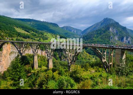 Tara Brücke, Durdevica, Tara Schlucht, Nationalpark Durmitor, Montenegro Pljevlja Provinz, Stockfoto