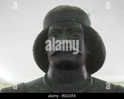 Kopf einer Bronzestatue, Parthian Edelmann, entdeckt 1930 durch Sir Aurel Stein, iranische Nationalmuseum, Teheran, Persien, Iran Stockfoto