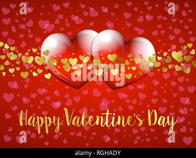 Happy Valentines Tag, Herz an Herz Hintergrund - Valentine Karte Stockfoto