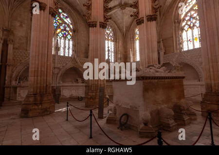 Grab von John und Philippa, das Kloster von Batalha, Batalha, Portugal Stockfoto