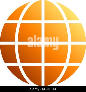 Globus Symbol - orange Gradient, isoliert - Vector Illustration Stock Vektor