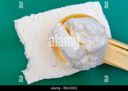 Textur von Vanilleeis. Stockfoto