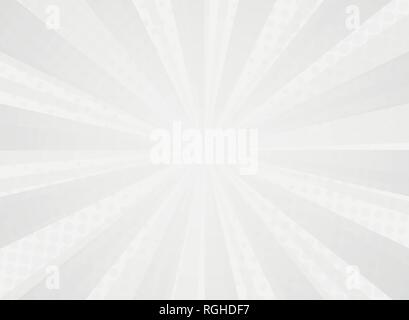 Abstrakte sonnige Ausstrahlung Muster der Comic halftone Hintergrund von Grau. Sie können für lebendige Kunst Arbeit von Sun Thema verwenden. Einstellung für Poster, Broschüre, Anzeige, Stock Vektor