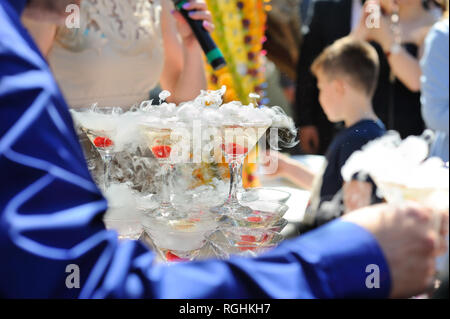 Ein Champagner Folie bei einer Gala Stockfoto